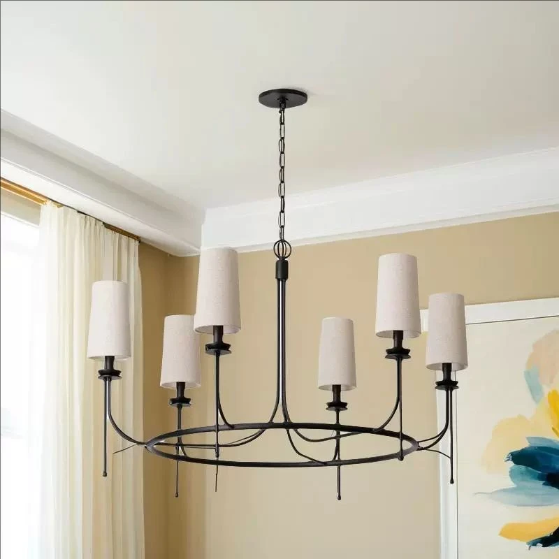 

American Retro Pendant Lights Atmosphere Staircase Chandelier Living Dining Room French Shop Villa Duplex Simple Design