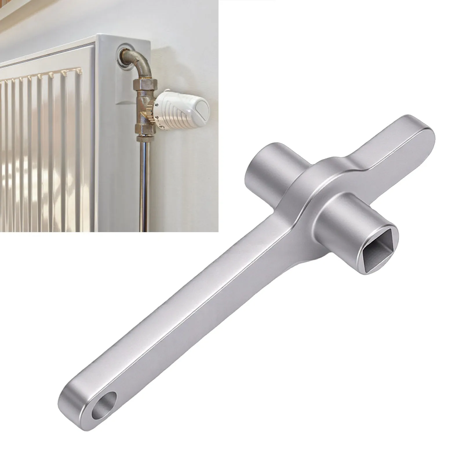 Square Hole Radiator Bleed Key Metric Imperial Radiator Air Outlet Handle for 5x5mm Valves Thickened Alloy Steel