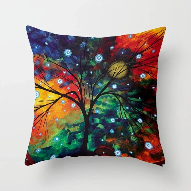 Funda de cojín colorida minimalista con estampado de arte abstracto, funda Liene lavable a máquina, regalo de cumpleaños, decoración para sofá, sala de estar y dormitorio, 1 ud.