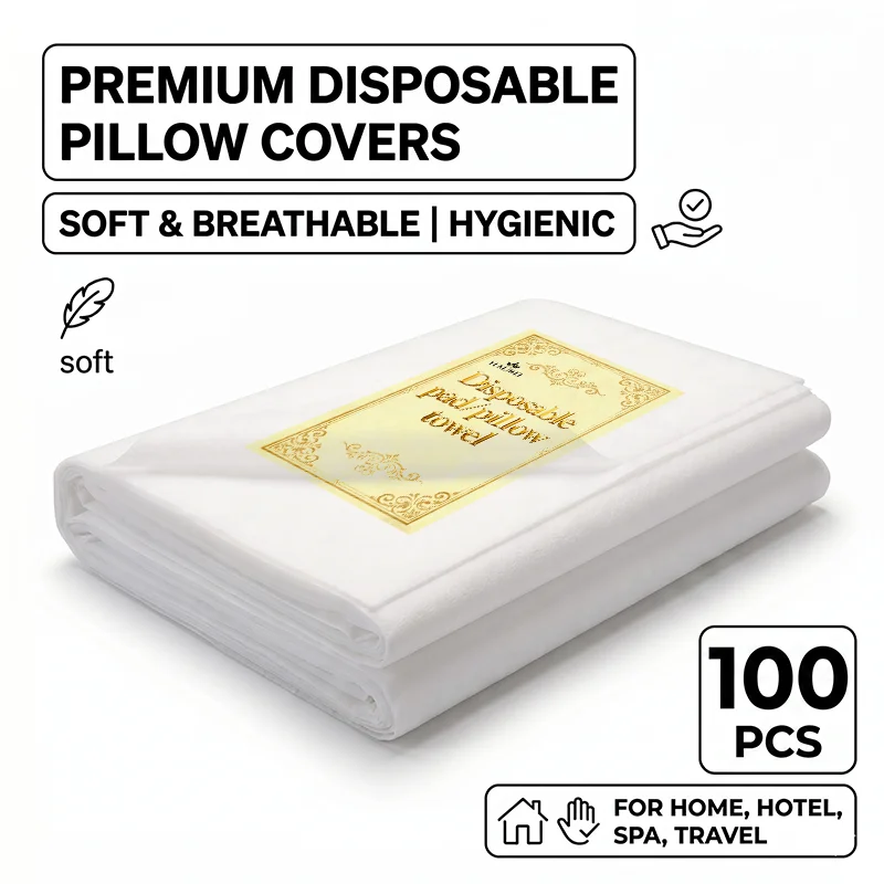100 Disposable Pillowcases Soft and Breathable Pillowcases Towels, Sanitary Headrests Cushions, Travel Hotels, SPA Beauty Salons