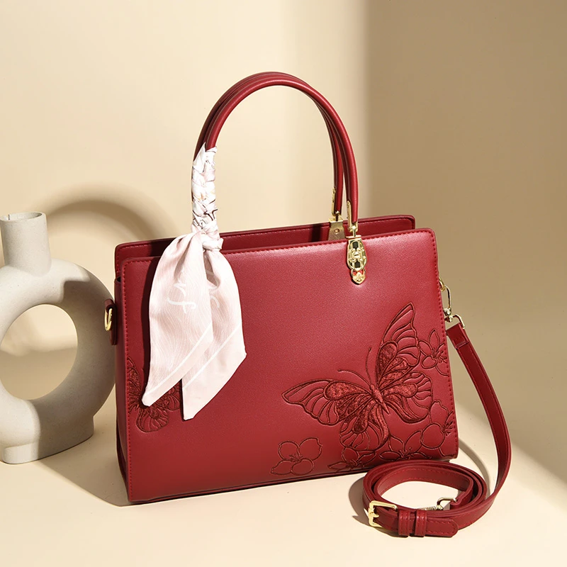 

Luxury Women Designer Silk Scarf Handle Shoulder Crossbody Sac Ladies Large Capacity Leather Handbags Shopper Messenger Totes