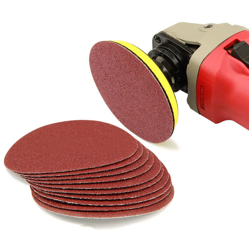 5inch Sanding Disc Set 125mm Hook and Loop SandPaper 60-240 Grit Backing Pad with M10 Drill Adaptor For Polishing Cleaning Tools