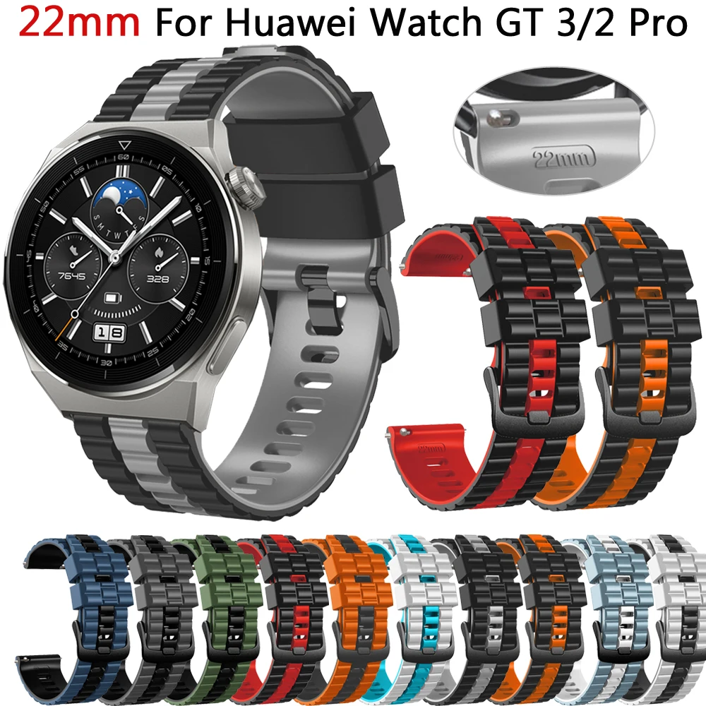 22mm Bands Belt For Huawei Watch GT 3 2 46mm Smart Watch Strap Wristband GT2 GT3 Pro 46mm Silicone Watchbands Accessory Bracelet