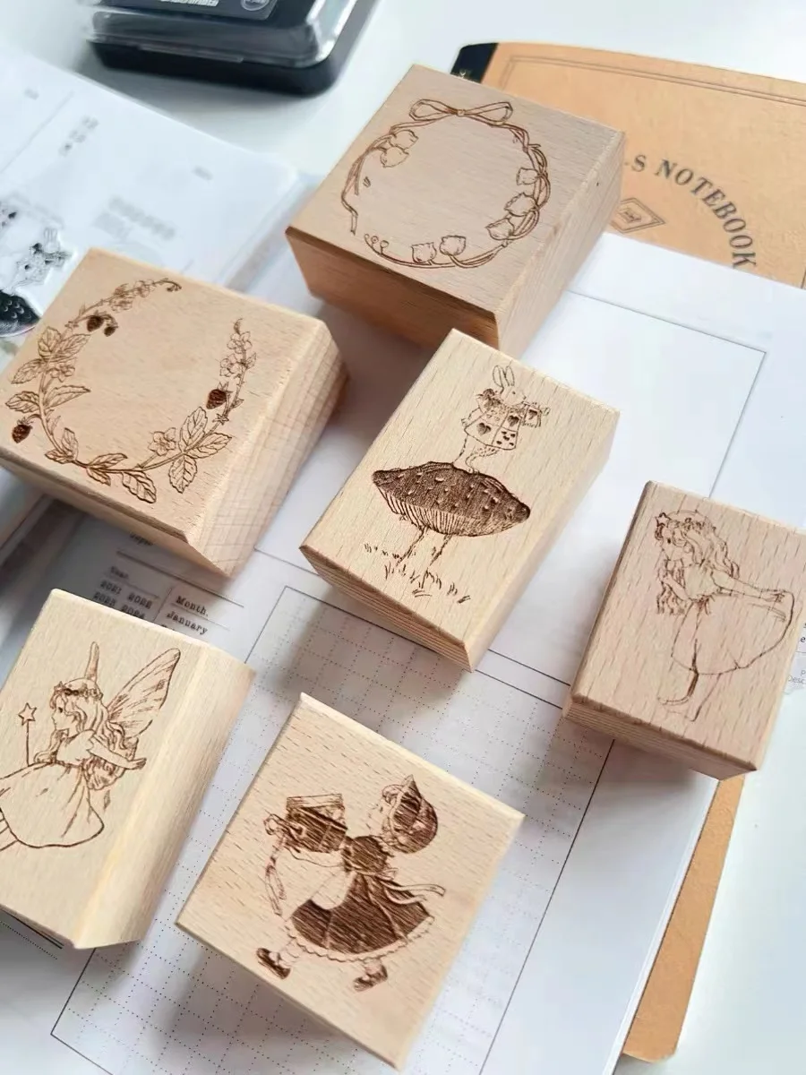 Vintage Forest Story Wooden Rubber Stamp for DIY Scrapbooking Photo Album Card Making