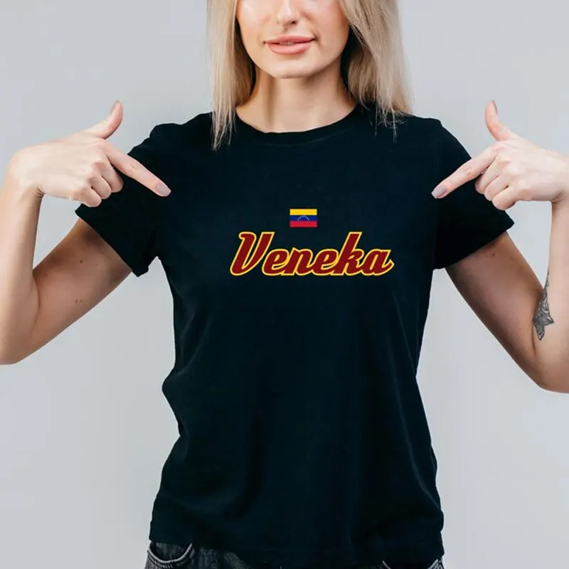 Venezuela Flag Shirts Latina Heritage Tee Christmas Gift Idea Venezuelans Gift Her Vintage Classic Streetwear O-neck Short-sleev