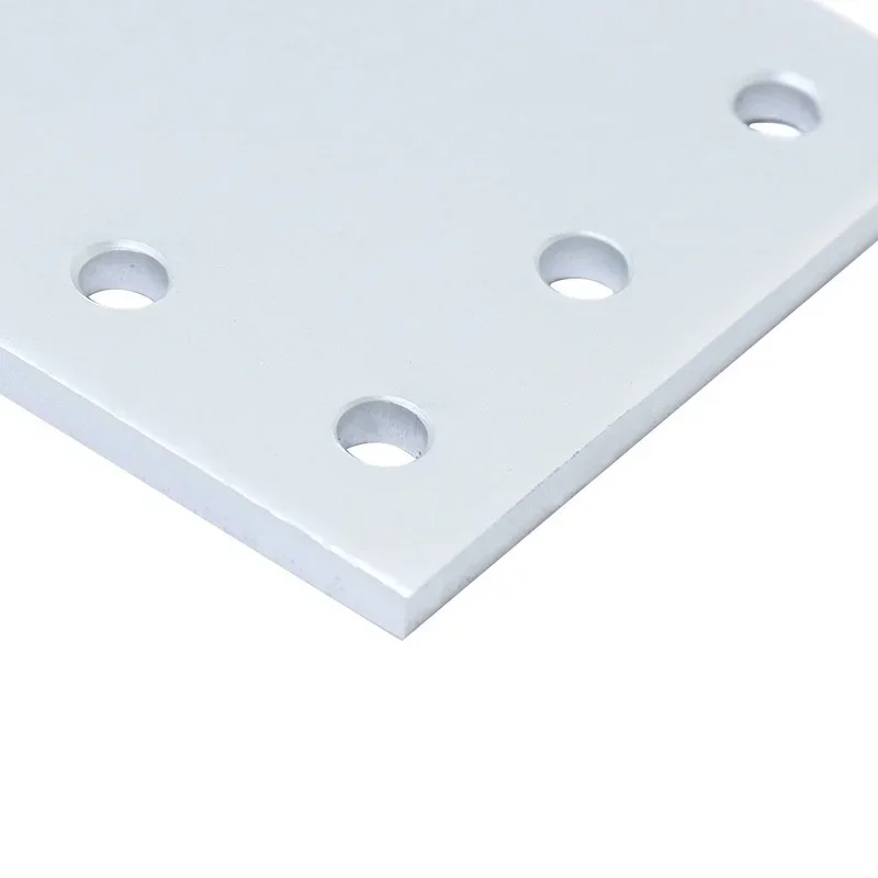 Placa de Unión plateada de 90 grados, soporte de ángulo de esquina, tira de unión de conexión para perfil de aluminio 2020, 4, 8, 10 piezas, 5 agujeros