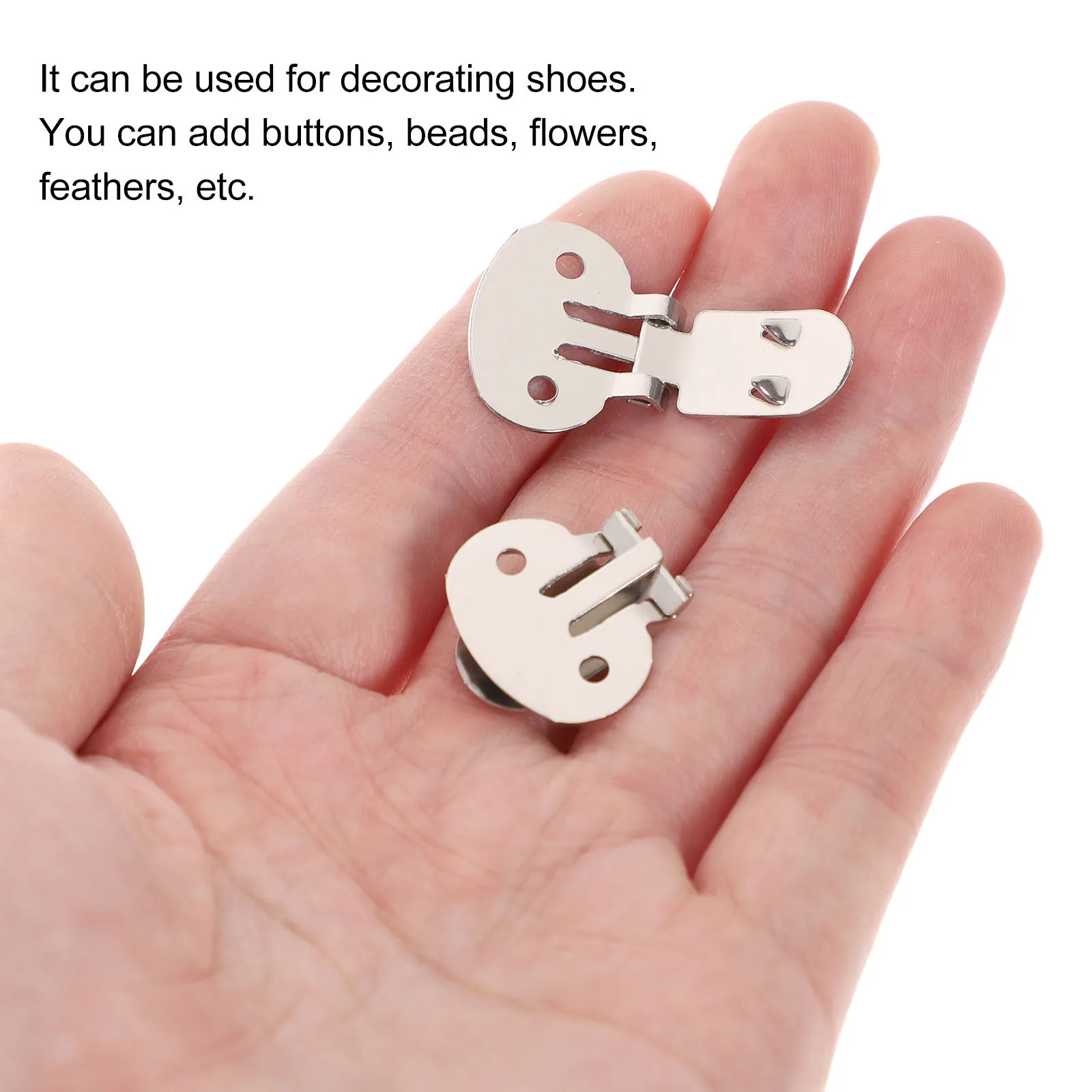 10Pcs DIY Blank Shoe Clips Stainless Steel Flat Findings for Shoe Accessories 32Mm X 20Mm Metal Craft Decor Components