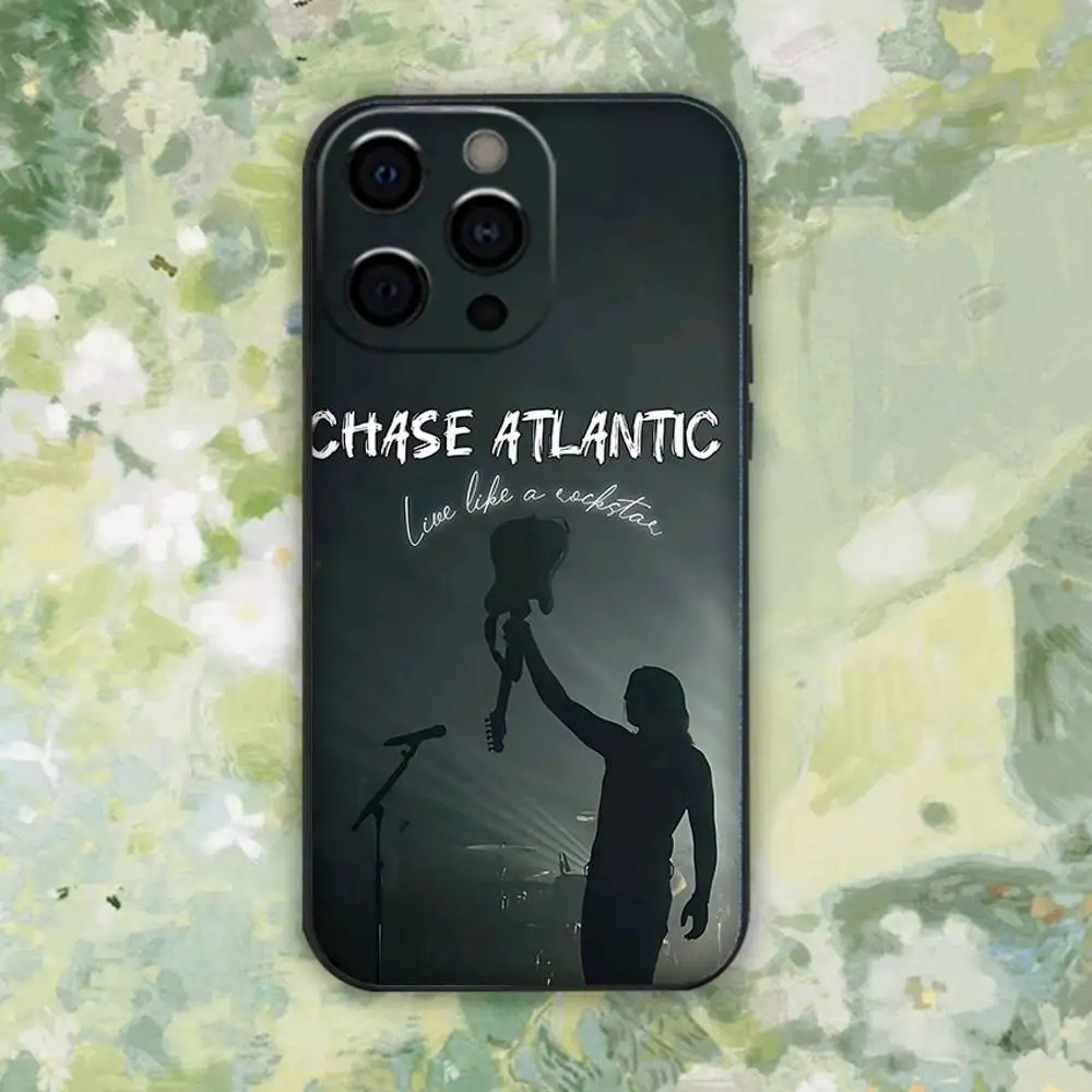 حافظة هاتف C-Chase Atlantic Music Group لهاتف iPhone 16e,16,15,14,13,12,11,Pro,X,XS,Max,XR,Plus,Mini Soft Black Cover
