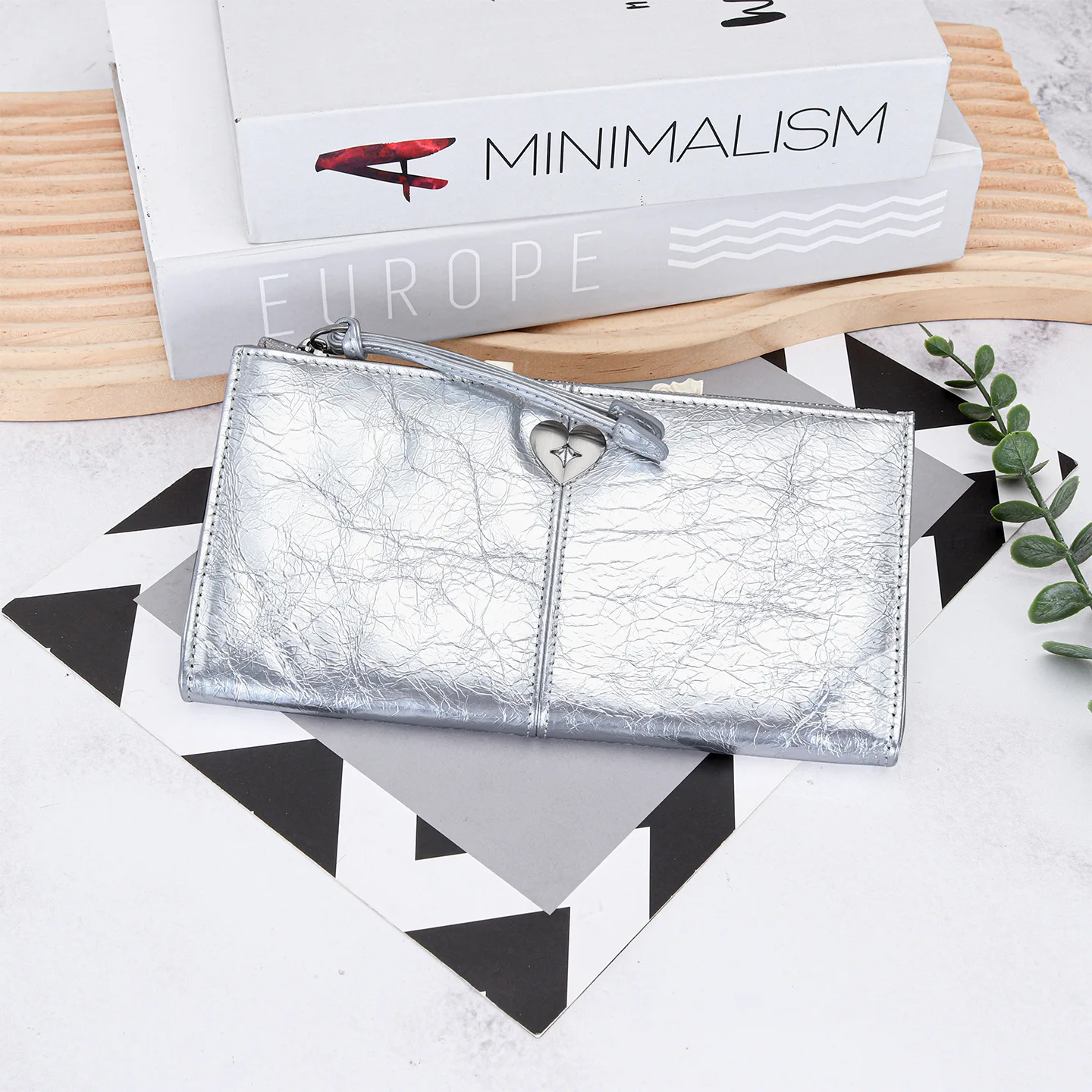 

Ultra-Thin Genuine Leather Long Wallet for Women, Korean Style Zipper Clutch Slim Organizer Bag for Cash & Identification Cards