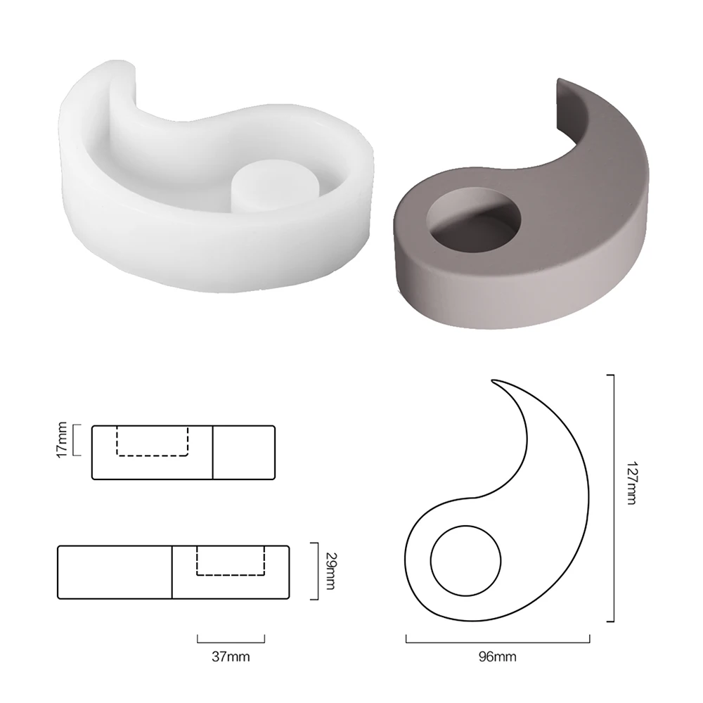 Yin Yang Cement świecznik formy Tealight beton świecznik silikonowe formy dekoracji wnętrz — zdjęcie 3