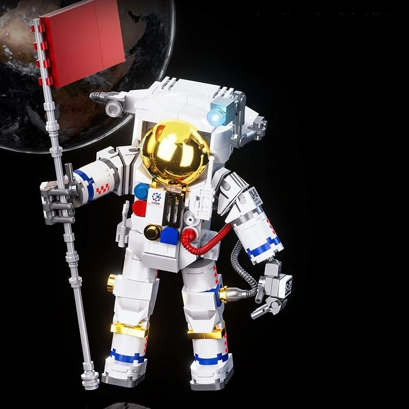 Blocs de construction d'astronautes de 17cm, figurine de dessin animé, modèle Fidgets, jouets d'assemblage, Surprises d'anniversaire pour enfants, cadeaux pour enfants, filles et petit ami