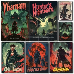 Soulsborne Games Poster Videogame Bloodborne Inspired Prints Canvas Painting Wall Art Pictures Home Room Vintage Game Decoration