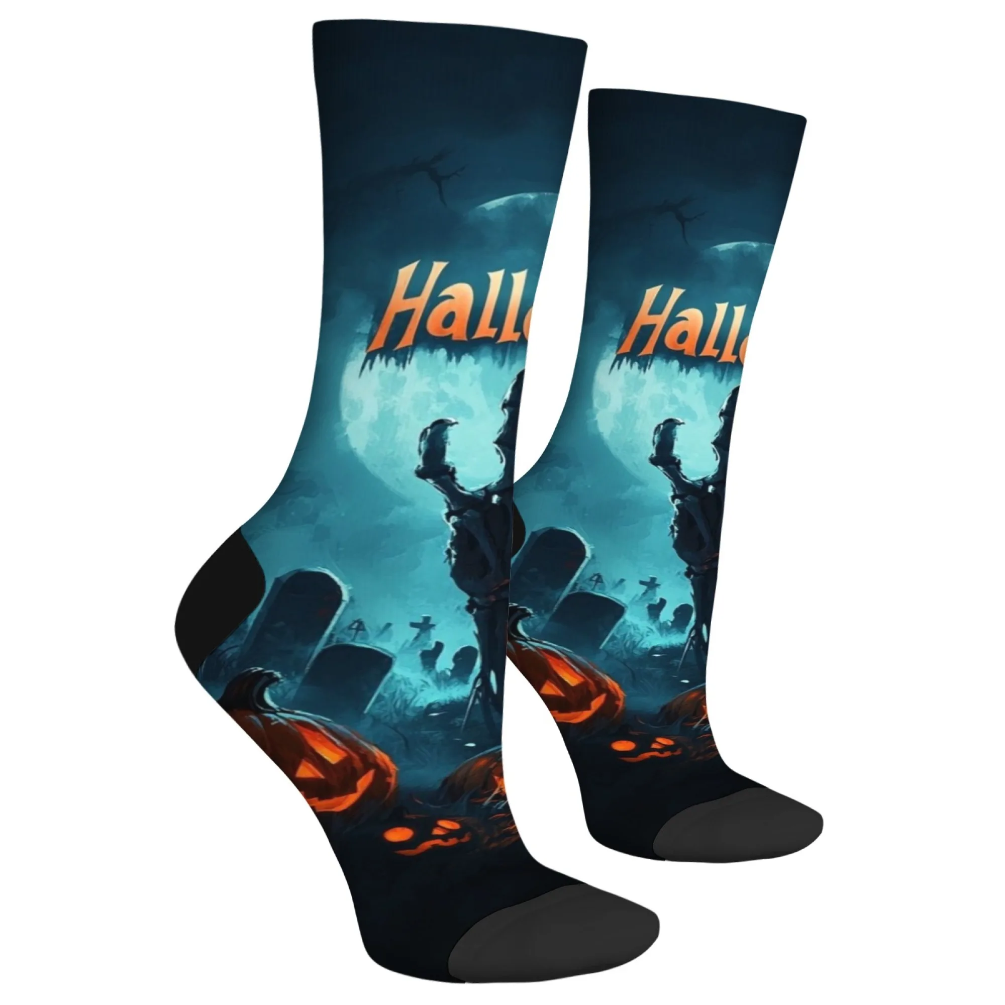 الظلام الهيكل العظمي اليد الرجال الجوارب سعيد هالوين الجوارب هدية الجدة متعة جوارب ضغط ريترو ستايل عارضة الأزياء الجوارب الرياضية #3