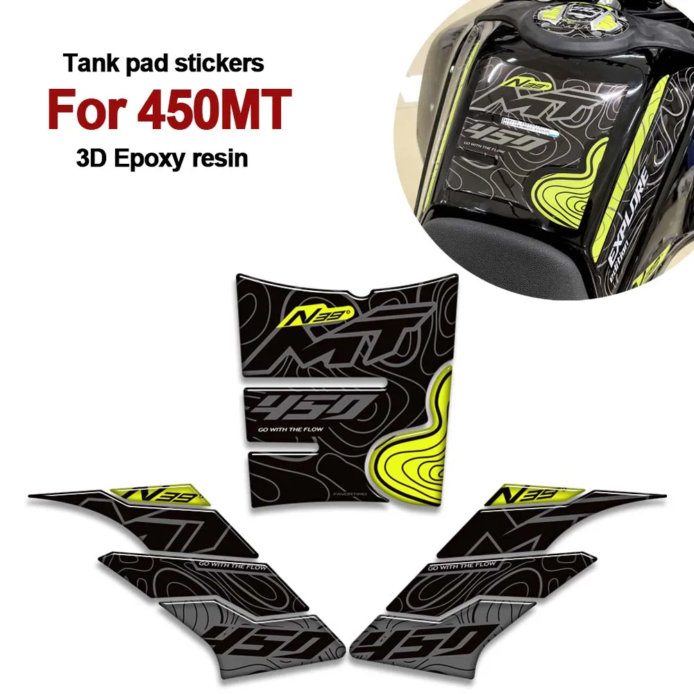 Nouvel ensemble de protections latérales de réservoir de moto, poignées, autocollants de protection des genoux et des mains, et kit de décalcomanies pour garde-boue, pour CFMOTO 450MT 450 MT Adventure Bike