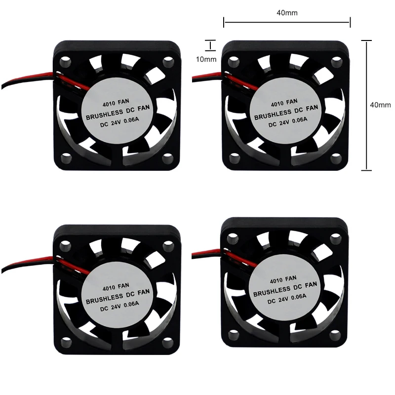 4PCS 3D Printer Cooling Fan,4010 Blower 40X40 X 10mm Hydraulic Bearing Brushless DC 12v 24v Cooling Fans for 3D Printer