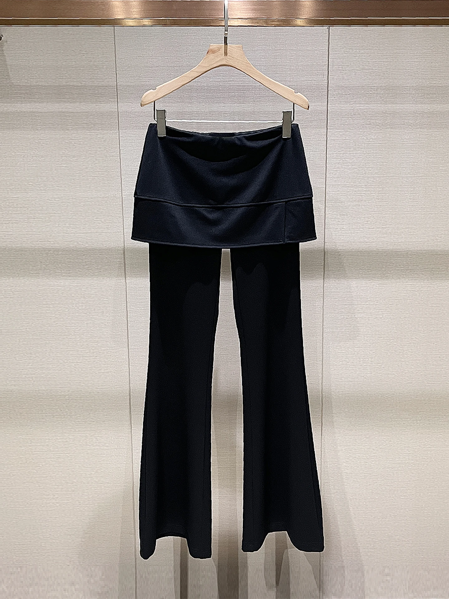 

High Waist Bla Flared Pants for Women Casual Sle Button Detail Skin-friendly Breathable Ladies Trousers Spring 2026