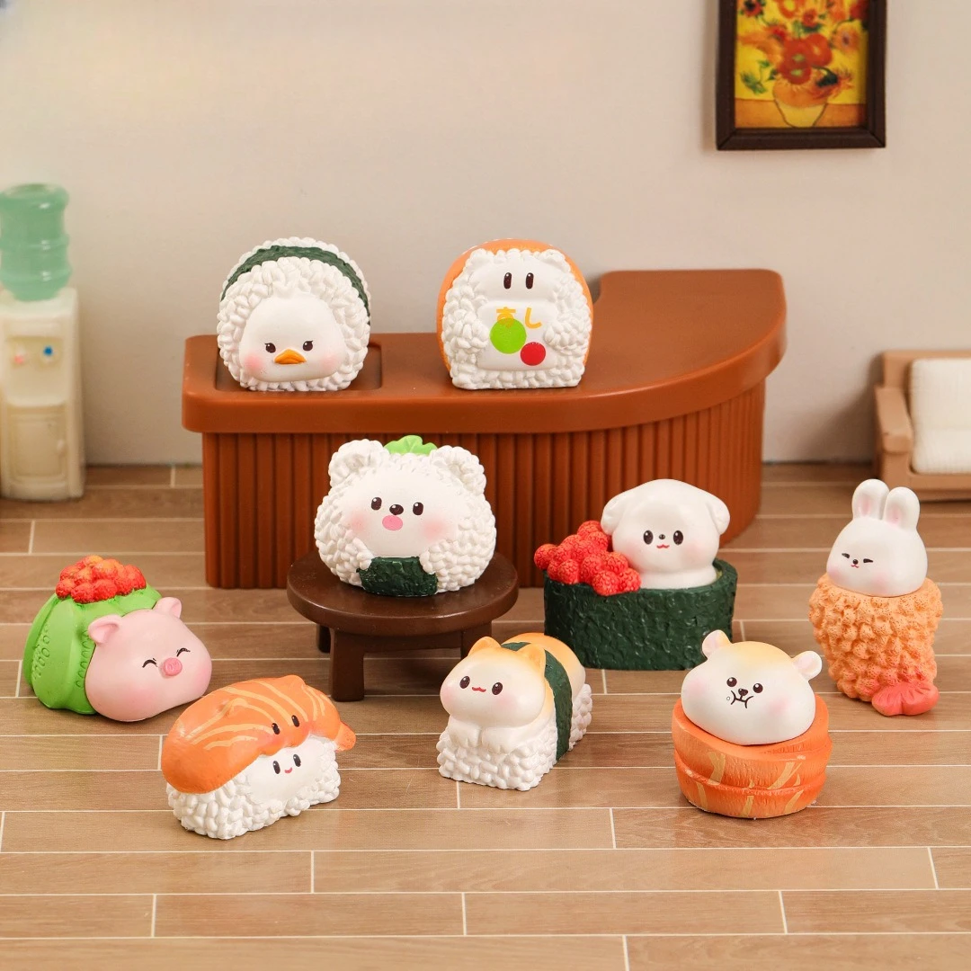 Cartoon Cute and Cute Sushi Small Animal Food Play Micro Landscape Ornament Accessories Car Desktop Small Ornament