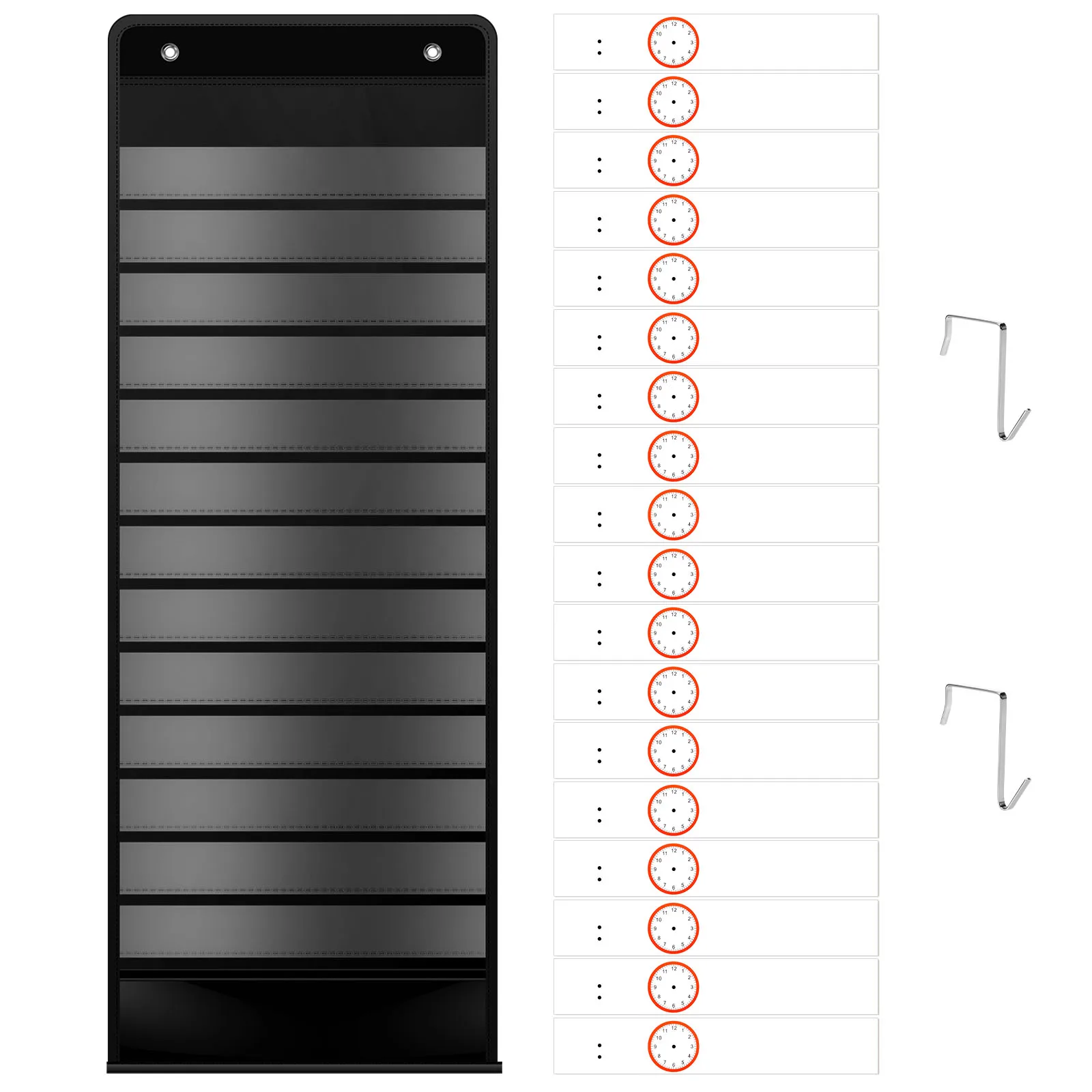 Daily Schedule Pocket Chart 14 Pockets Kids Scheduling Pocket Chart with 18 Reusable Erasable Cards Space Saving Classroom