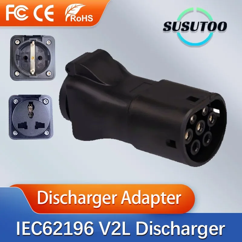 

Type2 ICE62196 V2L Adapter Vehicle to Load Discharger Fit for MG KIA HYUNDAI 16A 3.5KW V2L for MG4 MG5 KIA EV Discharger