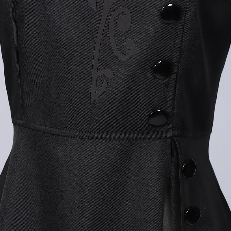 마법의 사악한 마녀 Evba 코스프레 블랙 퍼포먼스 복장 긴 소매 드레스 여성 의류