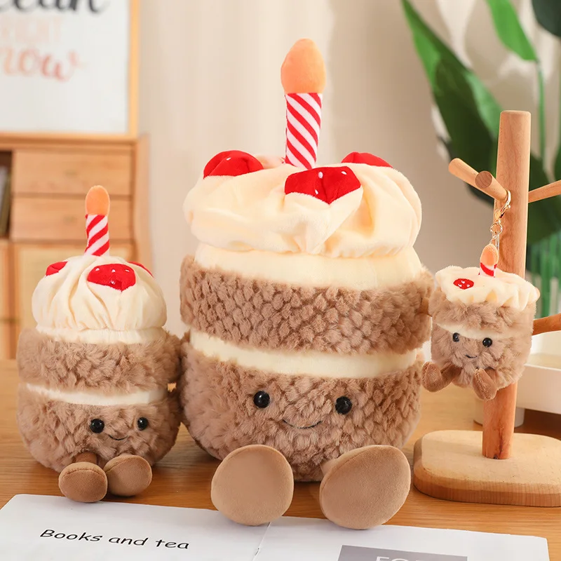 Lovely Simulation Cake Plush Wedding Cake Toys Stuffed Cute Ice Cream Snack Decoration Birthday Party Gift for Kid