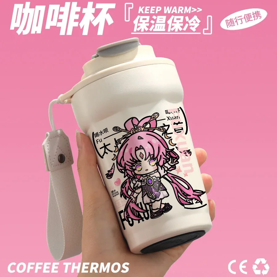 Anime Honkai: Star Rail Cosplay Cartoon Thermos Water Glass Heat Preservation Cup Creativity Insulated Mug Birthday Xmas Gift