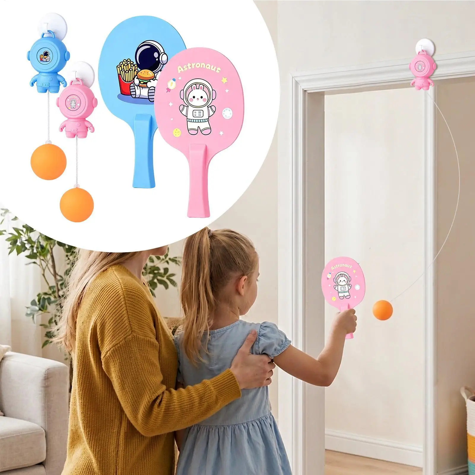 Door Table Tennis Game Set Interactive Dangling Practice Toy Table Tennis Parent Child Toy For Parents Children Friends
