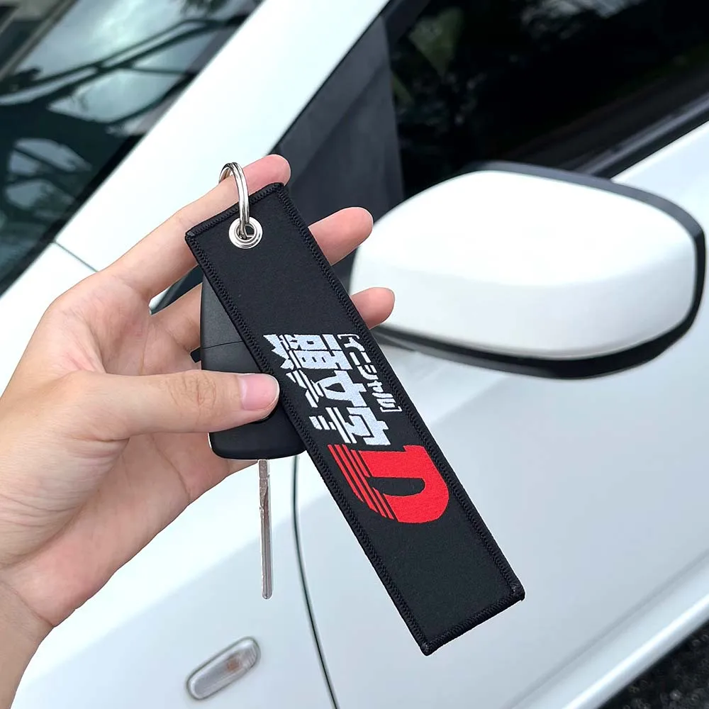 JDM Keychain Initial D Key Holder Car Anime Japanese Keychain for Initial D Keychain JDM Key Tag Car Keyring