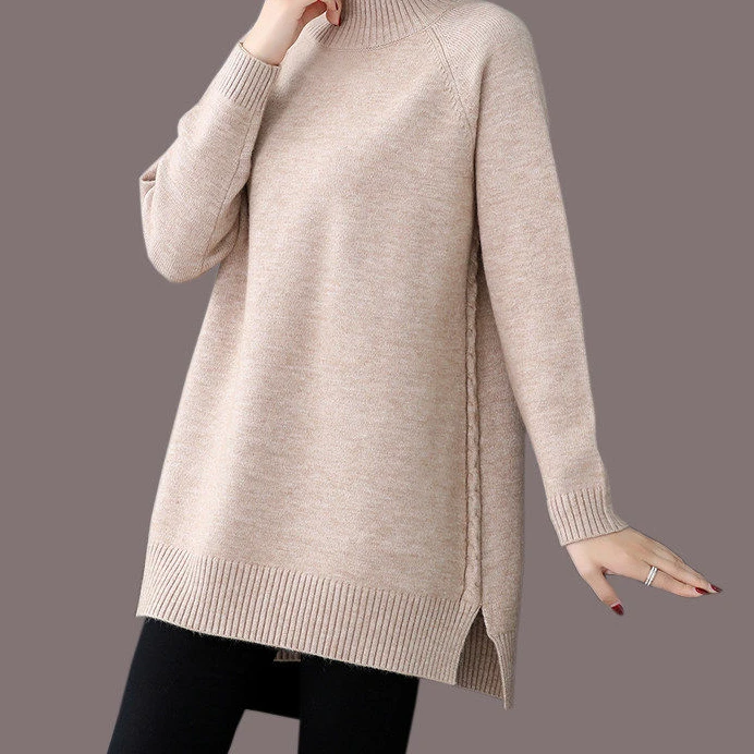 Pull à manches longues et col rond pour femme, optique d'hiver, pull épissé pour femme, vêtements de bureau pour femme, T353