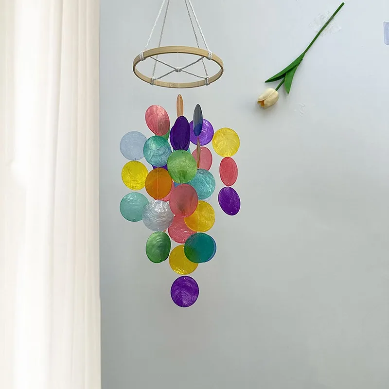 Ins‑Style Shell Dreamcatcher Wind Chime Hanging Ornament for Bedroom Balcony Window Home Wall Decoration
