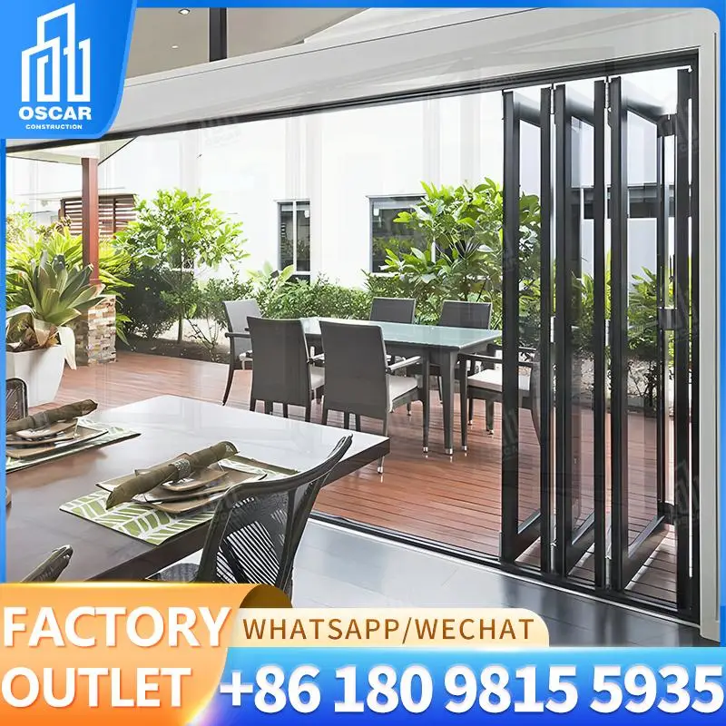 

Hurricane Resistance Bifold Folding Glass Doors Customizable for Florida Patios Balconies Homes