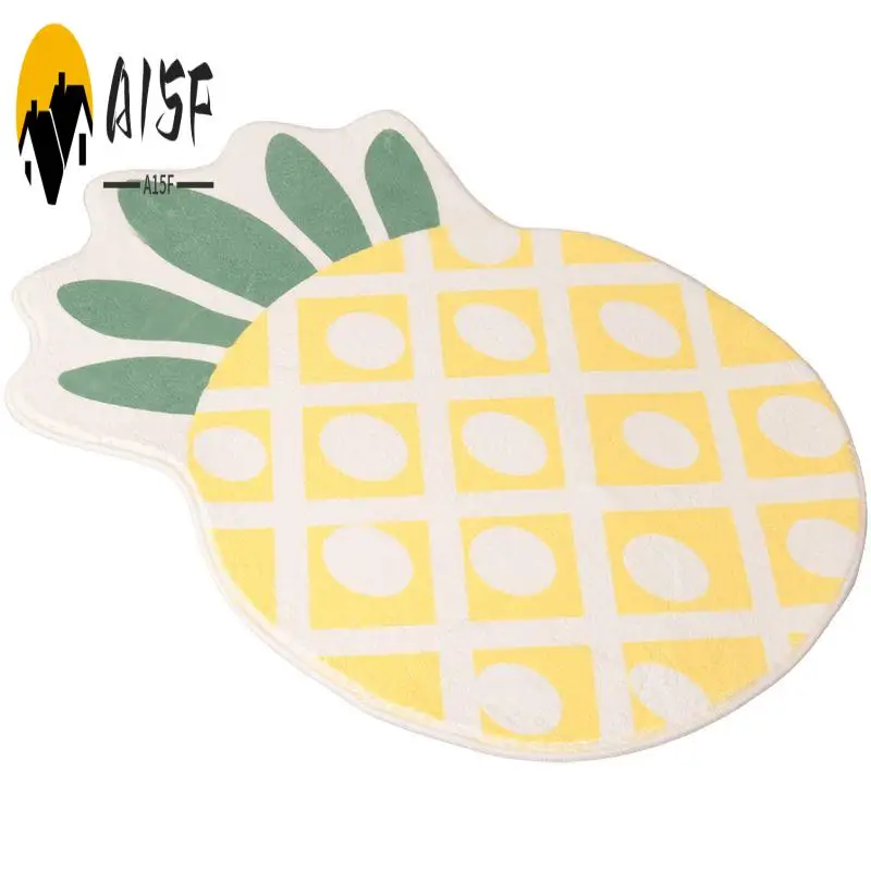A15F-1 Piece Bathroom Rugs Decorative Kitchen Mat Cartoon Pineapple-Area Rugs Decor Yellow