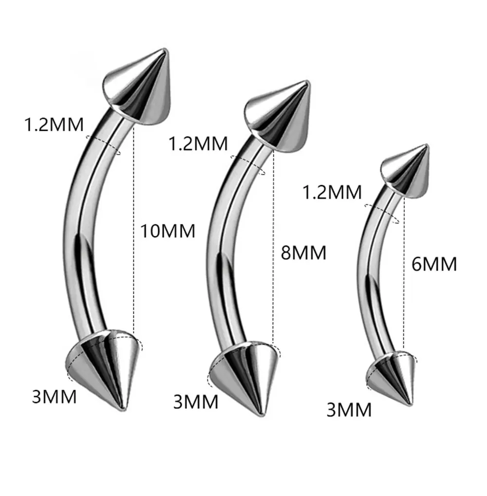 10PCS G23 Titanium Nose Body Piercing Labret Lip Studs Earrings Eyebrow Tongue Rings Septum And Nipple Stud Wholesale Jewelry