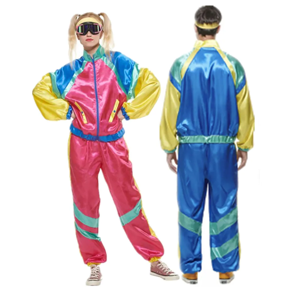 Vintage 70S 80S Disco Kleding Rock Hippies Cosplay Outfit Koppels Hippie Kostuums Mannen Vrouwen Halloween Carnaval Party Stage tonen