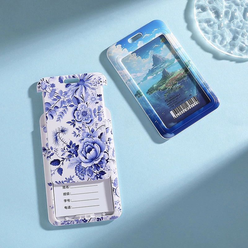 Flower Butterfly Card Holder With Telescopic Spring Rope Student Bus Subway Meal ID Holders Protection Anti-lost Card