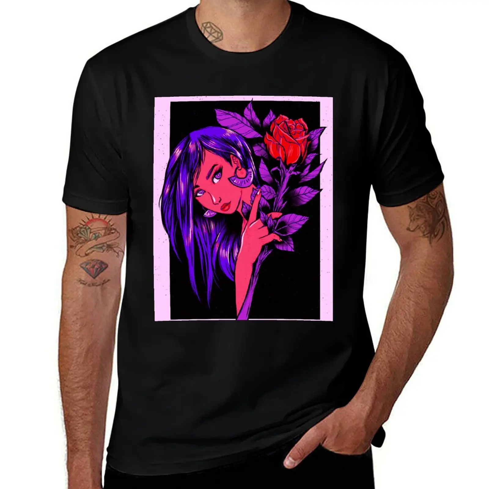 Rose Girl T-Shirt Plus Size Summer Casual T-Shirt