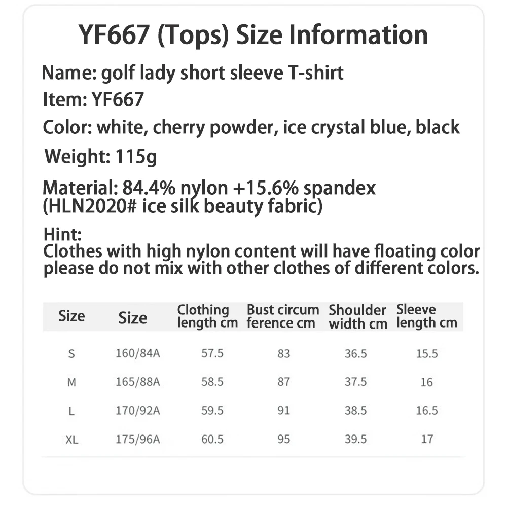 PGM Golf Damen-Kurzarm-T-Shirt UPF50+ Ice Silk Quick-Dry Top Sommer-High-Stretch-atmungsaktive Basisschicht – Detail 2