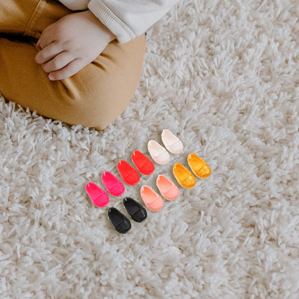 10 Pairs Girl Toys Baby Shoes Small Decorations Dolls Tiny House Accessories Room Mini Scene Adornments Cute