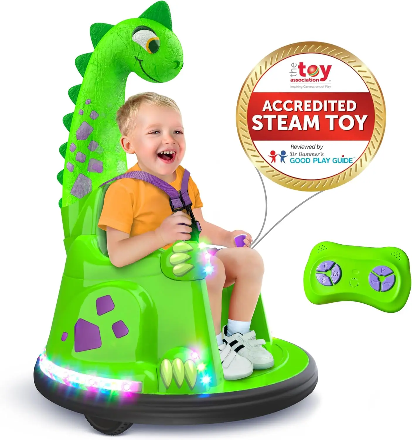 

Car for Kids, 12V Electric Ride on Toy with Remote Control, LED Lights & Music for Toddlers 1-3, Birthday Gift Ages 1 2 3