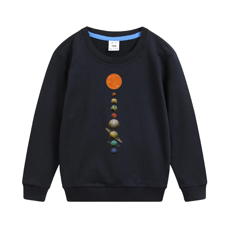 

Aimi Lakana Solar System Printed Pullover Boys Star Design Sweatshirt Kids Spring Cotton Clothes 3-14T Coats