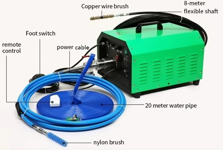 مكثف كهربائي ومنظف أنبوب الغلاية مع أوضاع تشغيل متعددة