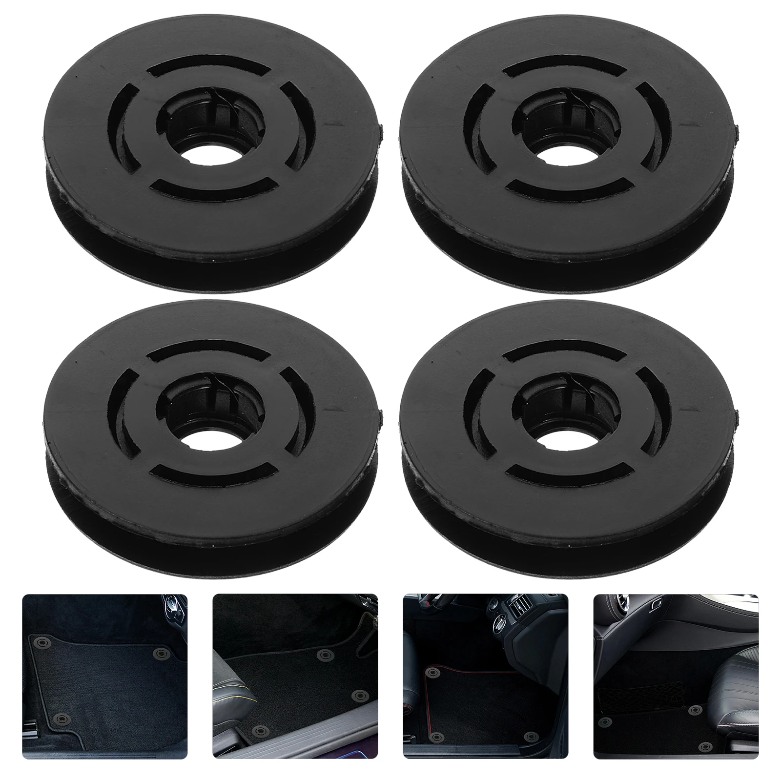 

4 Pieces Black Car Floor Mat Retainers Clips Prevent Slipping Durable Plastic Design Fits Most Vehicles Interior Accessories