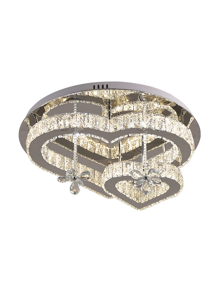 Chandeliers for Living Room Modern LED Heart Shaped Crystal Bedroom Pendant Light Dining Room Ceiling Light New Ceiling Lamp