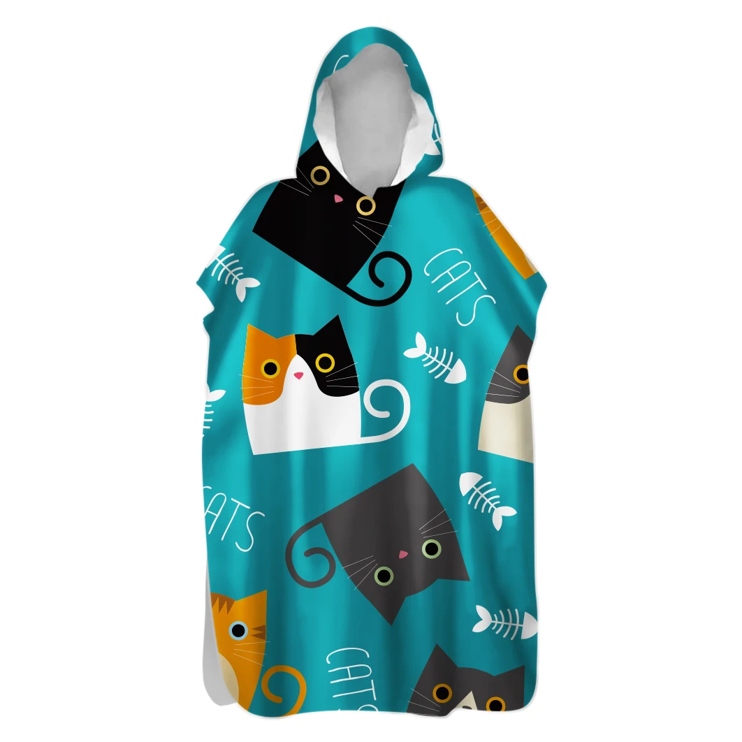 

Cats Kittens Adult Kid's Hooded Poncho Towel,Swim Beach Changing Robe,Sand Free,Quick Dry,Holiday,Birthday Gift,Drop Shipping