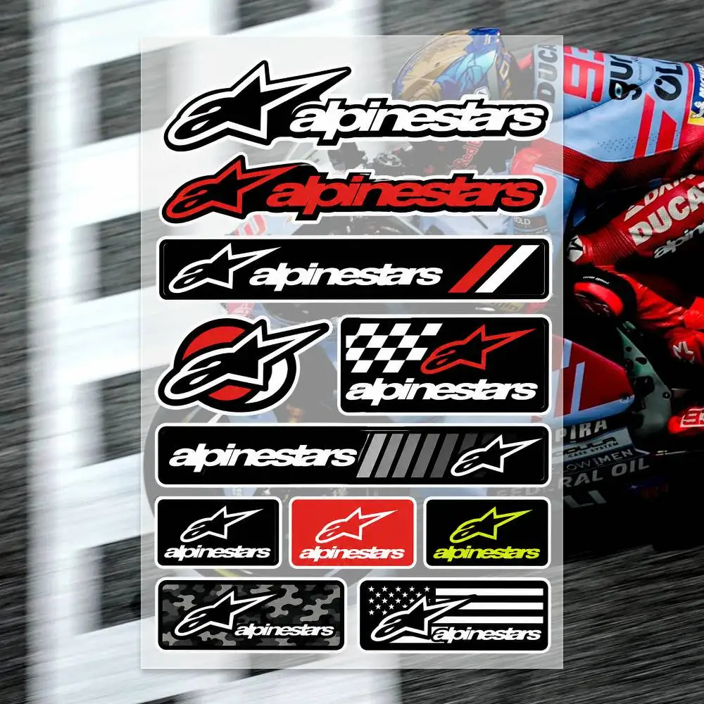 A-lpinE-stA-rs  Decal Set High Quality Printed and Cut Stickers Motorcycle Sticker