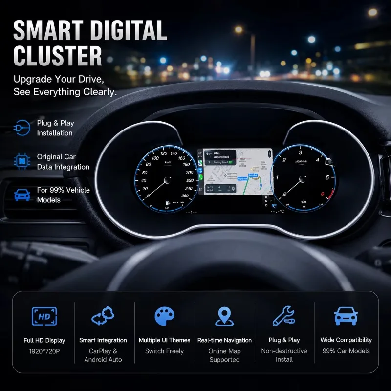 Car Instrument Cluster  W205 LCD Instrument Panel Full Liquid Dashboard Dashboard Multimedia Car Virtual Cockpit