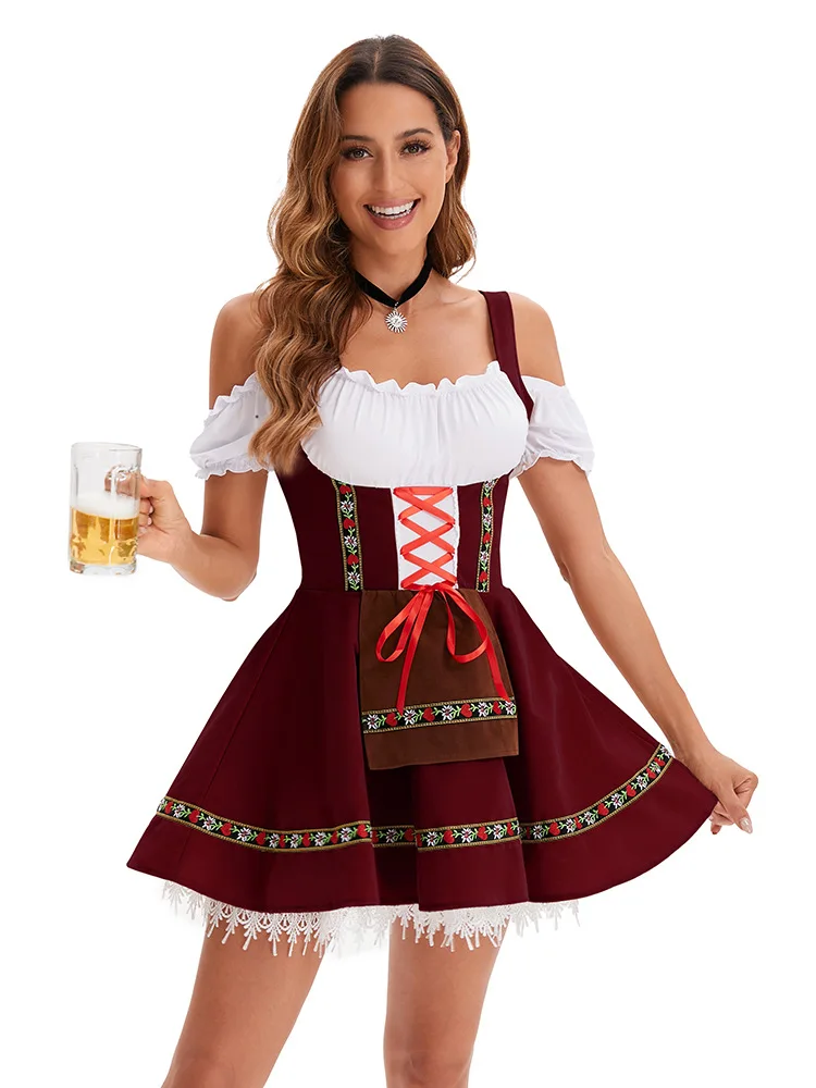 Festival della birra Festa Trucco Palla Cameriera Costumi Cosplay Spettacolo teatrale 6 colori Abiti da ragazza