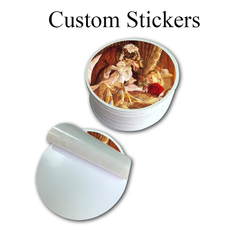 Custom Stickers Personalized Logo Vinyl Sticker Waterproof Paper Adhesive Label for DIY Hand Account Gift Packaging Box Bag Seal