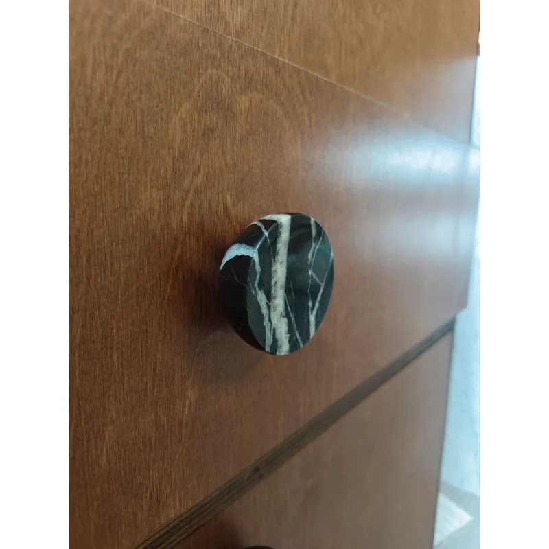 Simple Modern 100% Natural Marble Door Handles, Light Luxury Pulls for Wardrobe, Drawer & TV Cabinet