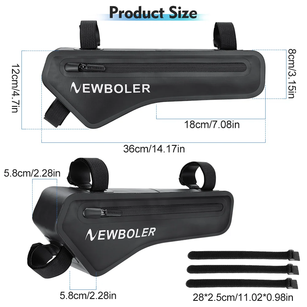NEWBOLER Fahrradtaschen Radfahren Oberrohr Vorderrahmentasche Wasserdichte MTB Road Triangle Pannier Schmutzabweisende Fahrradzubehörtaschen – Detail 1